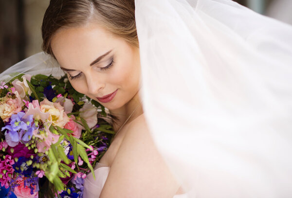 Beautiful bride in veil