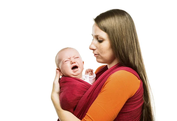 Piangere bambino con madre — Foto Stock