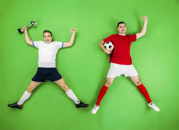 Joueurs de football célébrant la victoire . — Photo