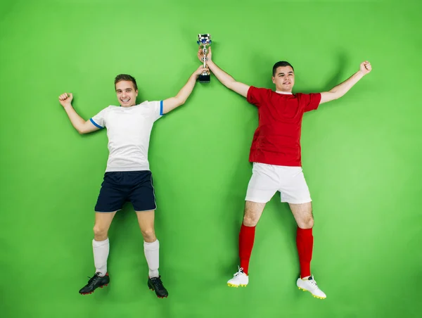 Giocatori di calcio che celebrano la vittoria — Foto Stock