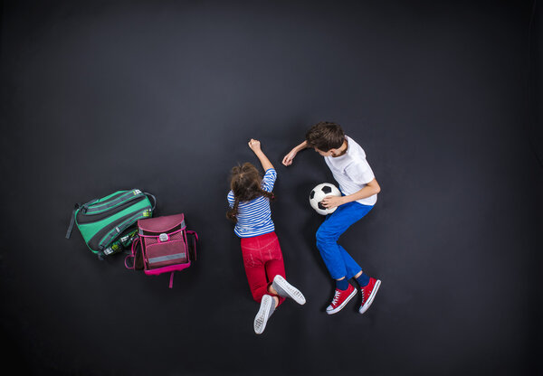 Young siblings having fun together