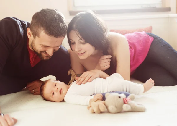 Happy  parents with their little baby — Stock Photo, Image