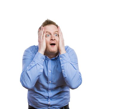 Funny shocked man clipart
