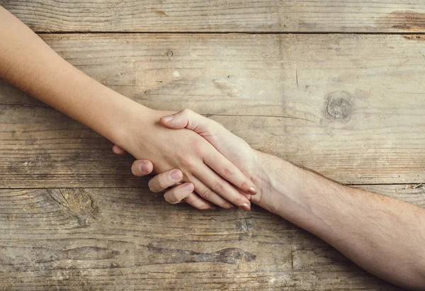 Hands holding together tenderly — Stock Photo, Image