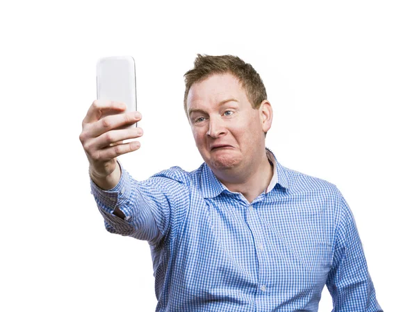 Mannen med selfie — Stockfoto