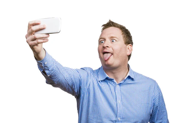 Mannen med selfie — Stockfoto