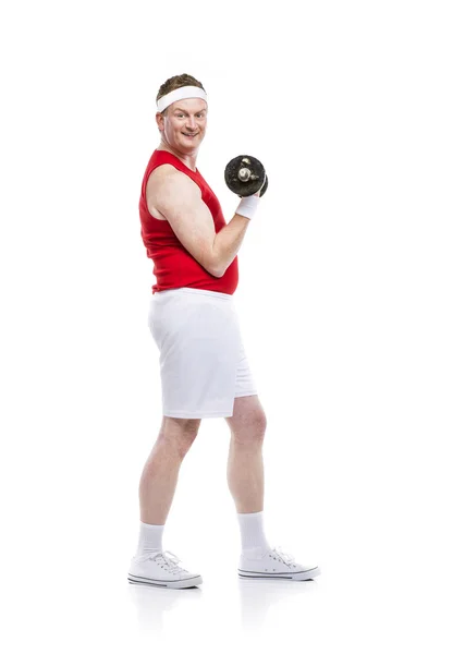 Bodybuilder tries to lift a weight. — Stock Photo, Image