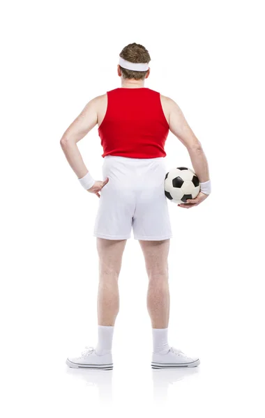 Jugador de fútbol con una pelota — Foto de Stock