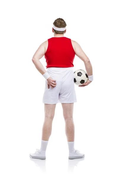 Joueur de football avec un ballon — Photo