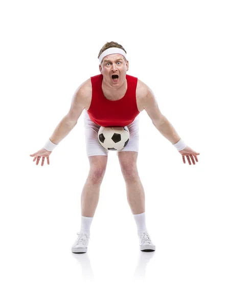 Giocatore di calcio con una palla — Foto Stock