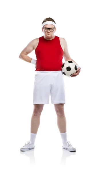 Jugador de fútbol con una pelota — Foto de Stock