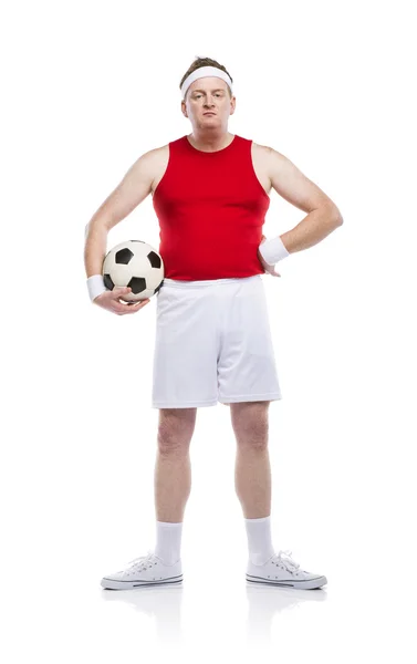 Jugador de fútbol con una pelota — Foto de Stock