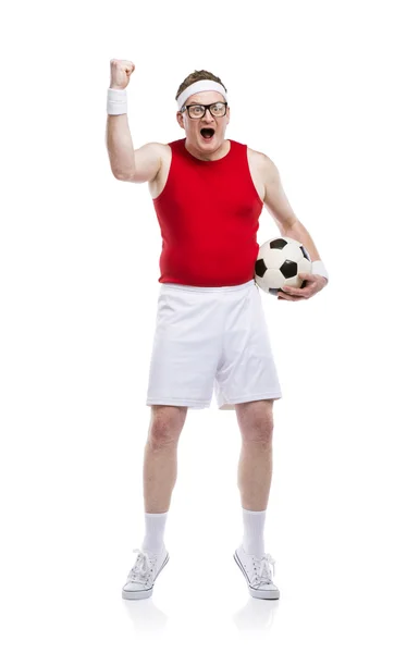 Fußballspieler mit Ball — Stockfoto