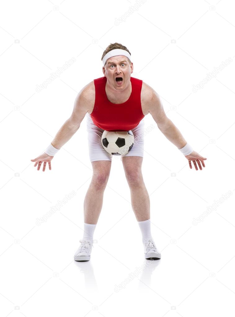 Football player with a ball