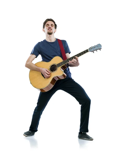 Guitar player with his instrument. — Stock Photo, Image