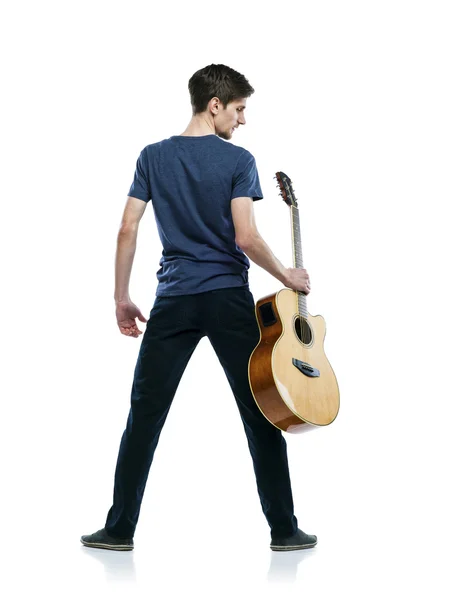Guitar player with his instrument. — Stock Photo, Image