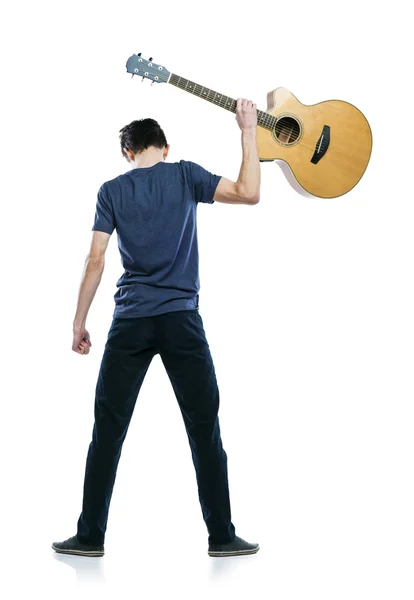 Guitar player with his instrument. — Stock Photo, Image