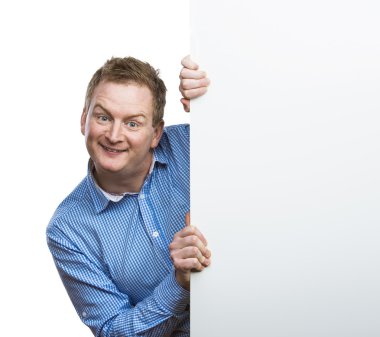 Boş bir tabela holding adam