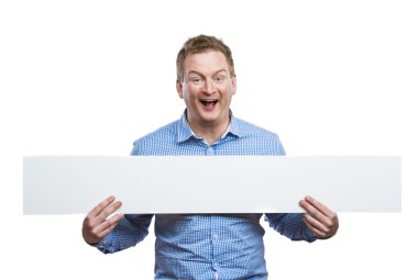 Boş bir tabela holding adam