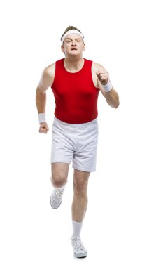 Çalışan komik zayıf sporcu