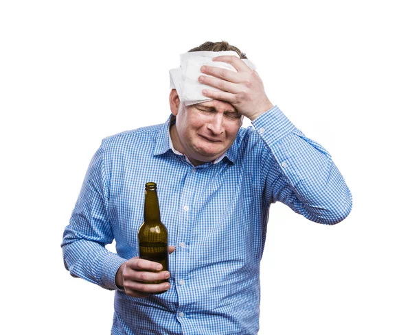 Drunk man suffering from hangover. — Stock Photo, Image