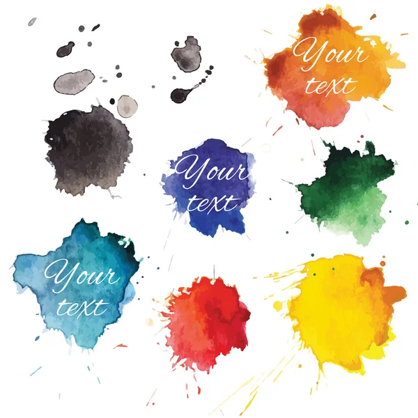 Colorful watercolor blots — 图库矢量图片