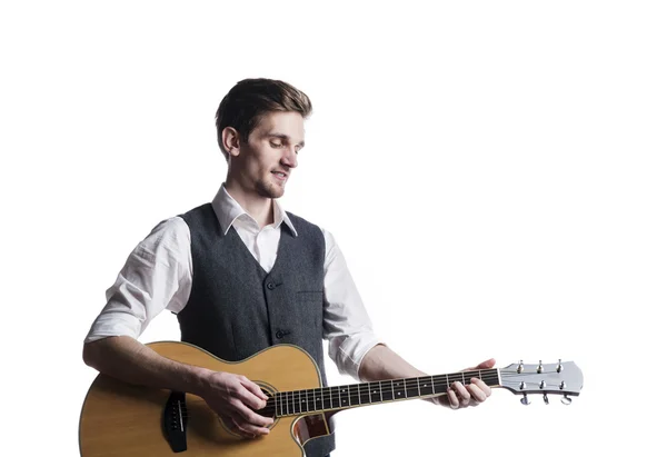 Guitar player with his instrument. — Stock Photo, Image