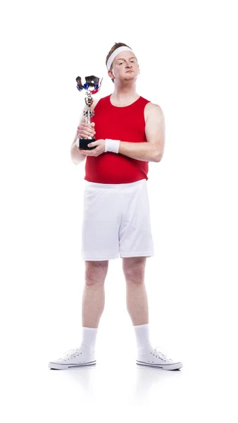 Sportsman holding a trophy. — Stock Photo, Image