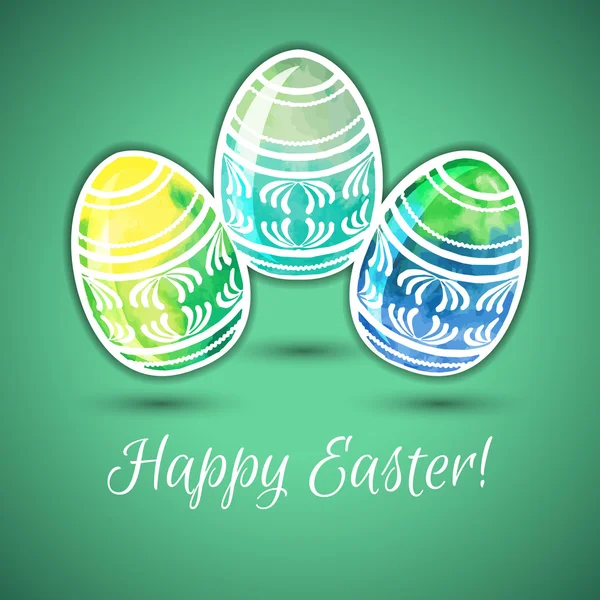 Desenli Paskalya yumurtaları el çekilmiş — Stok Vektör