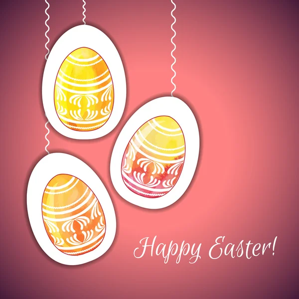 Desenli Paskalya yumurtaları el çekilmiş — Stok Vektör