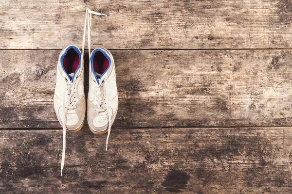 Sports shoes on the floor — Stock Photo, Image