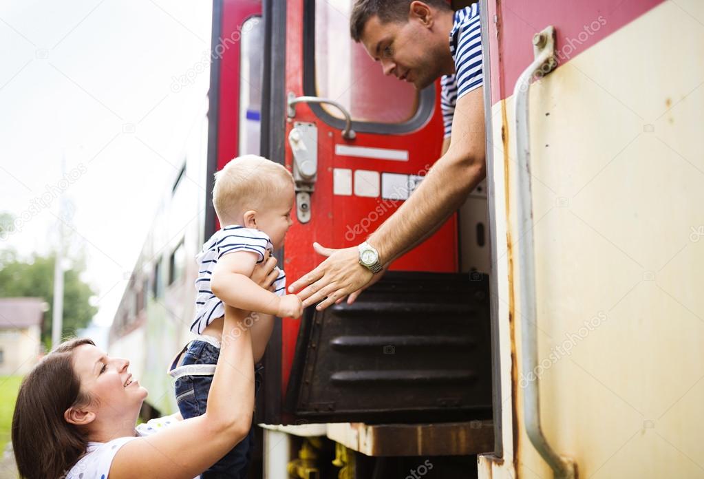 Family travel in train