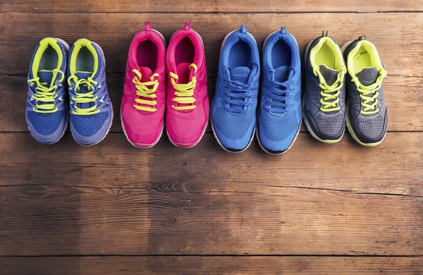 Running shoes on the floor — Stock Photo, Image