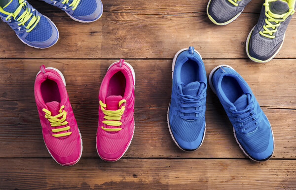 Running shoes on the floor