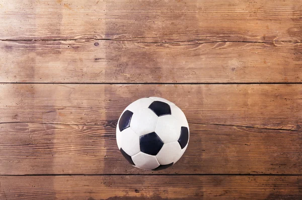 Soccer ball on the floor — Stock Photo, Image