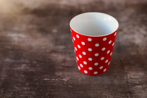 Taza vacía roja — Foto de Stock