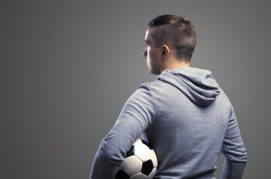 Sportsman with soccer ball clipart