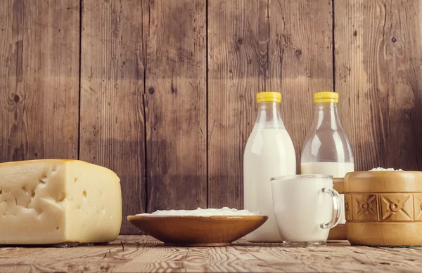 Variedade de produtos lácteos — Fotografia de Stock