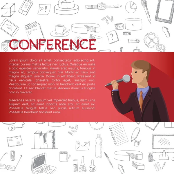 Illustrazione modello conferenza — Vettoriale Stock