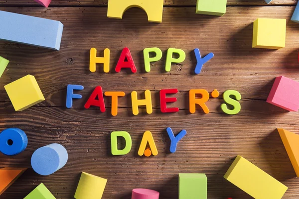 Boldog Apák napja jel és színes játékok — Stock Fotó