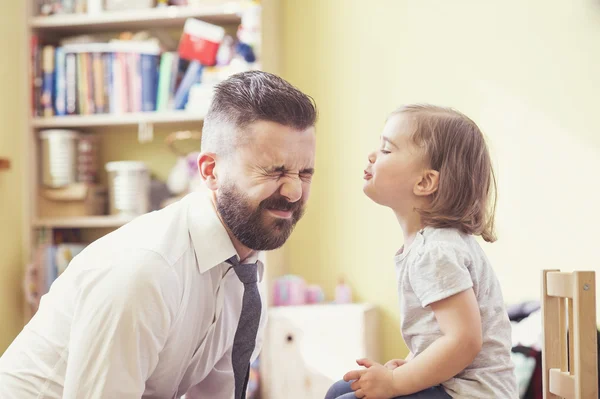 Hipster Father and daughter — Stock Photo, Image