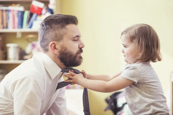 Hipster Padre e hija — Foto de Stock