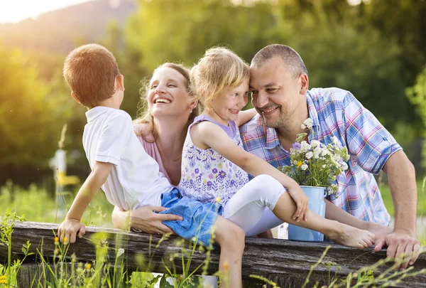 Happy family spending time together — Stock Photo, Image