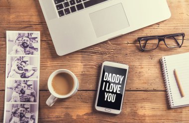 Father's day composition - office desk