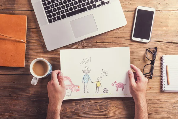 Father's day composition - office desk. — Stockfoto