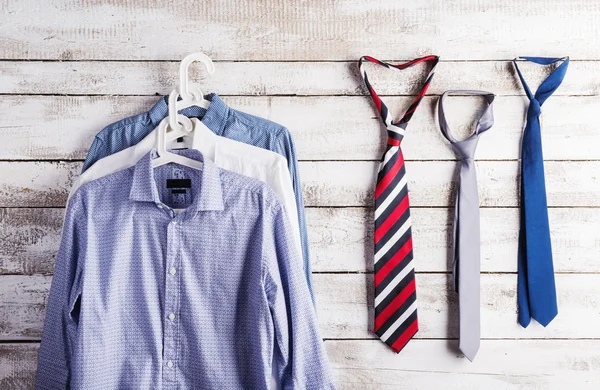 Father's day composition of shirts and ties — Stock Photo, Image