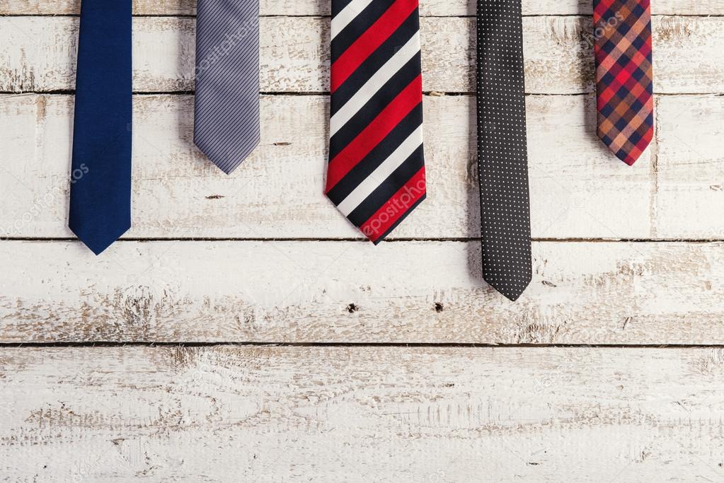 Father's day composition of various ties