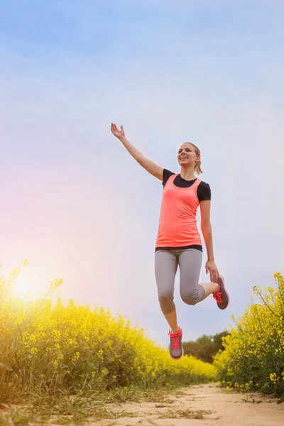 Beautiful runner having fun — 图库照片