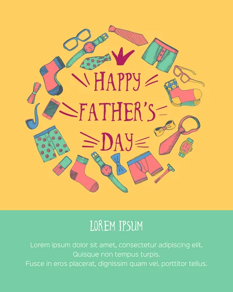 Happy father's day greeting card — Stock Vector