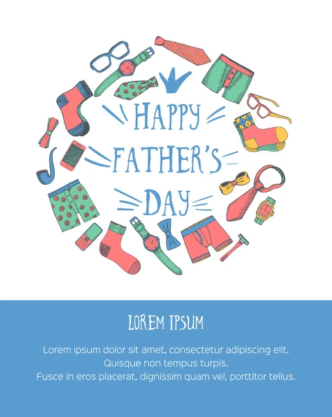 Χαρούμενη κάρτα χαιρετισμού για την Ημέρα του Πατέρα — Διανυσματικό Αρχείο